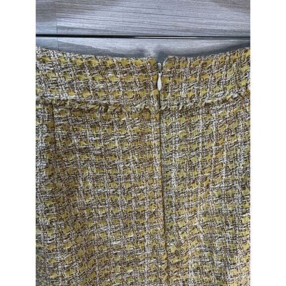 Ann Taylor Yellow Tweed Mini Skirt Size 10 - Picture 5 of 7